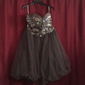 Plum strapless dress